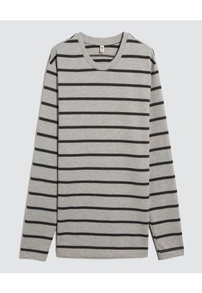 Camiseta Para Hombre Manga Larga Color Gris Marca Ostu #60091236