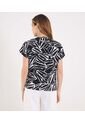 Blusa Para Mujer Manga Corta Color Negro Marca Ostu #40121203 de Ostu