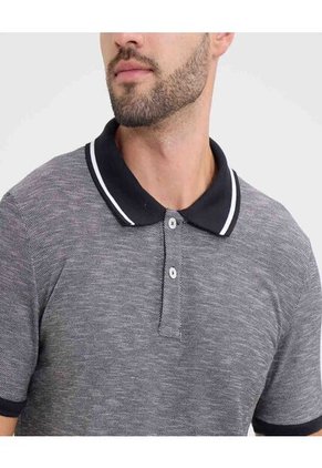 Polo Para Hombre Cuello Tejido Sin Bolsillo Color Negro Marca Ostu #60110761