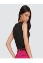 Top Para Mujer Cuello Redondo Color Negro Marca Ostu #40220243 de Ostu