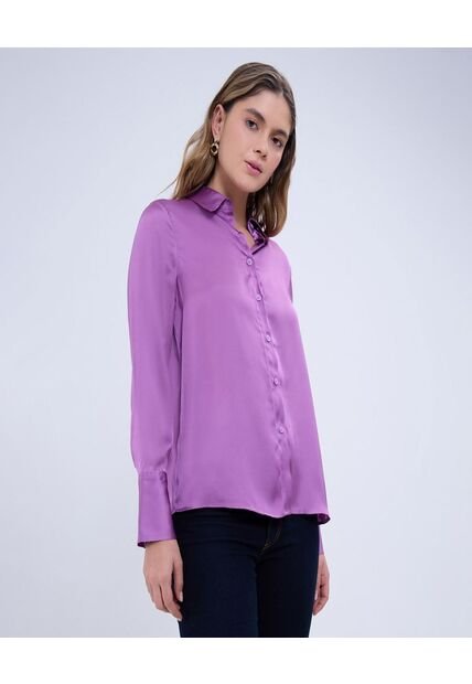 Camisa Para Mujer Manga Larga Color Morado Marca Ostu #40010223