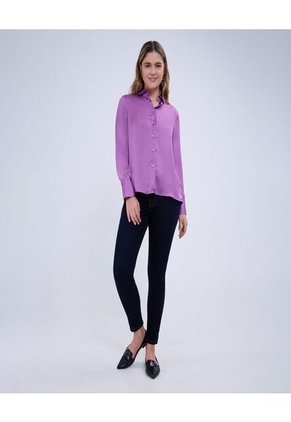Camisa Para Mujer Manga Larga Color Morado Marca Ostu #40010223