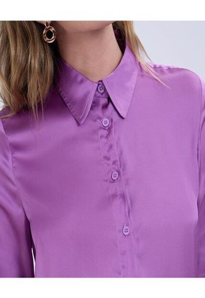 Camisa Para Mujer Manga Larga Color Morado Marca Ostu #40010223