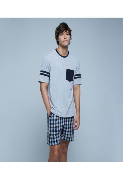 Pijama Para Hombre M/C P/C Color Gris  Marca Ostu #60040174