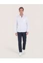 Camisa  Para Hombre Manga Larga Con Bolsillo Cuello C Color Blanco Marca Ostu #60010897 de Ostu