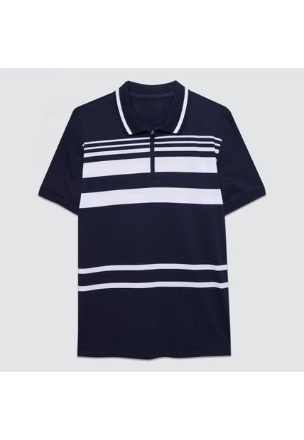 Polo Para Hombre Cuello Tejido Sin Bolsillo Color Azul  Marca Ostu #60110562