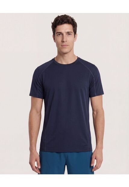 Camiseta  Para Hombre Manga Corta Cuello Redondo Color Azul Marca Ostu #60091855