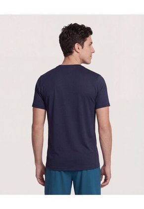Camiseta  Para Hombre Manga Corta Cuello Redondo Color Azul Marca Ostu #60091855