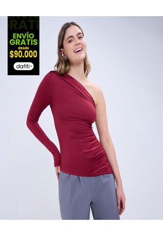 Camiseta Para Mujer Manga Larga Color Vino Marca Ostu #40092311 Ostu