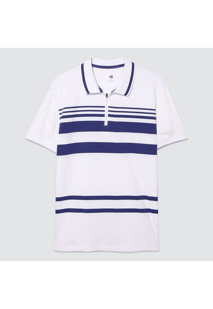 Polo Para Hombre Cuello Tejido Sin Bolsillo Color Blanco Marca Ostu #60110563