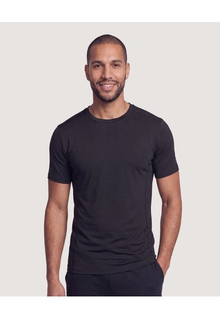 Camiseta Fitted Active  Para Hombre Negro Ostu