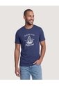 Camiseta Basica Con Screen  Para Hombre Azul Ostu de Ostu