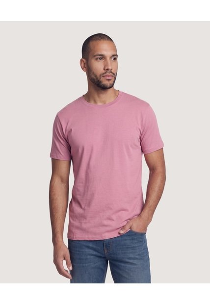 Camiseta Basica Cuello Redondo  Para Hombre Rosa Ostu