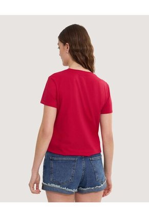 Camiseta Para Mujer Manga Corta Cuello Redondo Color Rojo Marca Ostu #40092442