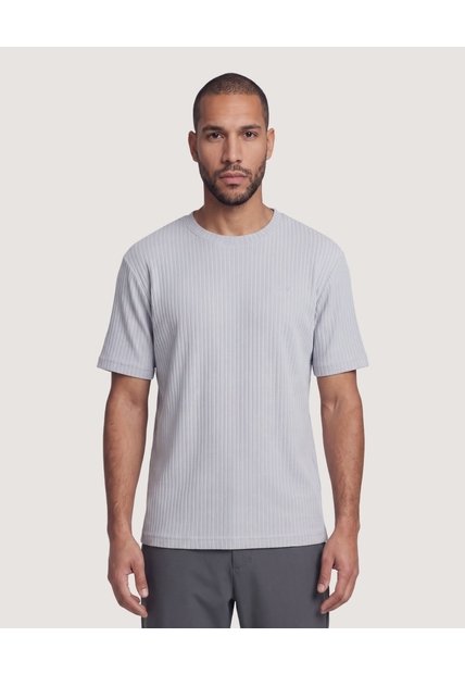 Camiseta Regular Texturizada  Para Hombre Gris Ostu