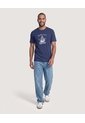 Camiseta Basica Con Screen  Para Hombre Azul Ostu de Ostu