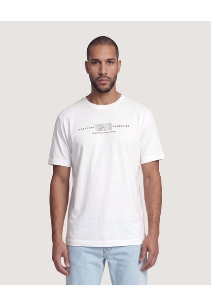 Camiseta Screen Regular  Para Hombre Crema Ostu