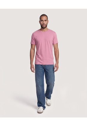 Camiseta Basica Cuello Redondo  Para Hombre Rosa Ostu