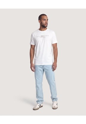 Camiseta Screen Regular Para Hombre Crema Ostu