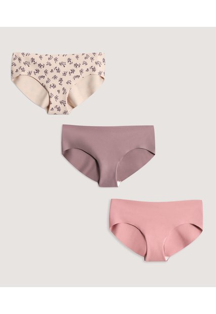 Panty Hipster Invisible Floral Pack X3 X3 Para Mujer Surtido Ostu