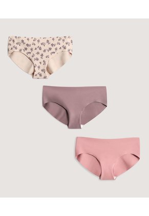 Panty Hipster Invisible Floral Pack X3 X3 Para Mujer Surtido Ostu