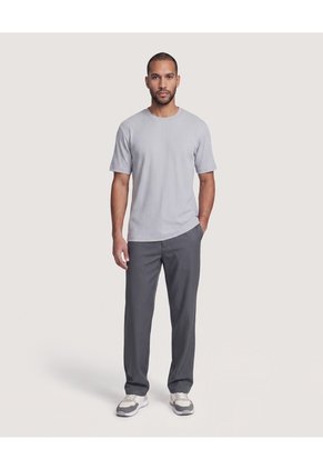 Camiseta Regular Texturizada  Para Hombre Gris Ostu