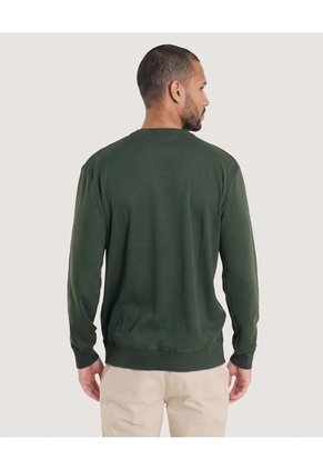 Saco Tejido Cuello Redondo Para Hombre Verde Ostu