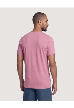Camiseta Basica Cuello Redondo  Para Hombre Rosa Ostu