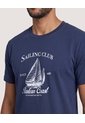 Camiseta Basica Con Screen  Para Hombre Azul Ostu de Ostu