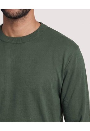 Saco Tejido Cuello Redondo Para Hombre Verde Ostu