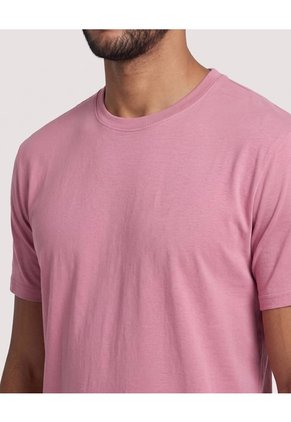 Camiseta Basica Cuello Redondo  Para Hombre Rosa Ostu