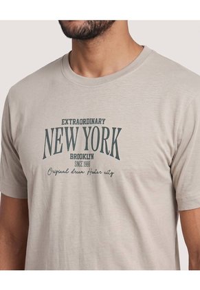 Camiseta Basica Con Screen  Para Hombre Verde Ostu