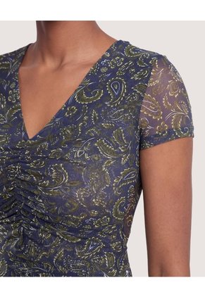 Pantalón Wide Leg Sastre Para Mujer Azul Ostu