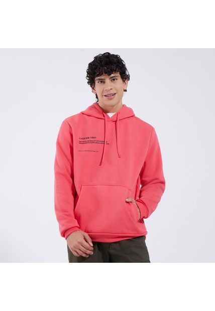 Buzo Para Hombre Hoodie Color Rojo Marca Ostu #60060275