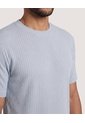 Camiseta Regular Texturizada  Para Hombre Gris Ostu de Ostu