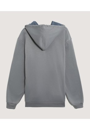 Hoodie Para Hombre Unicolor  Para Hombre Gris Ostu