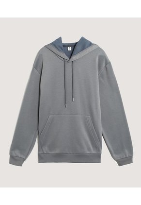 Hoodie Para Hombre Unicolor  Para Hombre Gris Ostu