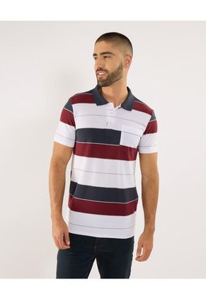 Polo Para Hombre Cuello Tejido Con Bolsillo Color Blanco Marca Ostu #60110802