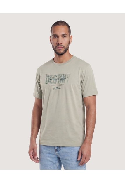 Camiseta Screen Regular  Para Hombre Verde Ostu