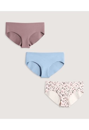 Panty Hipster Invisible Floral Pack X3 X3 Para Mujer Surtido Ostu