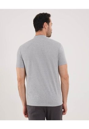 Polo Para Hombre Cuello Mao Sin Bolsillo Color Gris  Marca Ostu #60110511