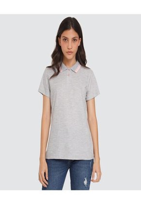 Polo Para Mujer Manga Corta Color Gris  Marca Ostu #40110133