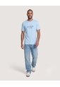 Camiseta Basica Con Screen  Para Hombre Azul Ostu de Ostu