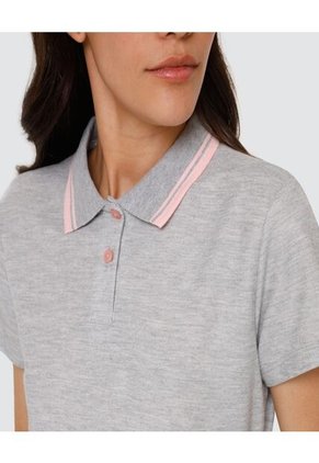 Polo Para Mujer Manga Corta Color Gris  Marca Ostu #40110133