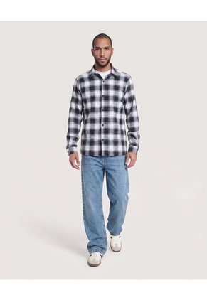 Camisa Leñadora  Para Hombre Gris Ostu