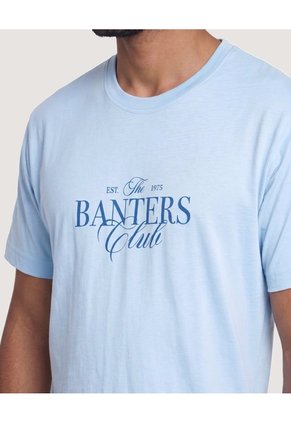 Camiseta Basica Con Screen Para Hombre Azul Ostu