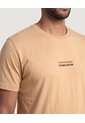 Camiseta Basica Con Screen  Para Hombre Beige Ostu de Ostu