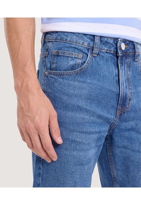 Bermuda Regular Denim  Para Hombre Azul Ostu
