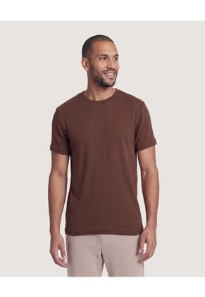 Camiseta Tricot Essential Para Hombre Café Ostu