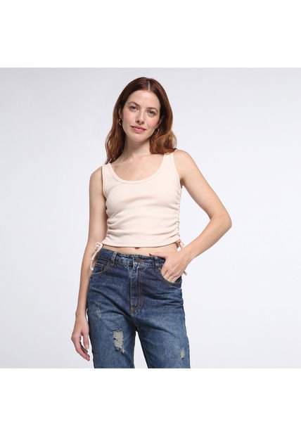 Camiseta Para Mujer Manga Sisa Color Beige Marca Ostu #40091608